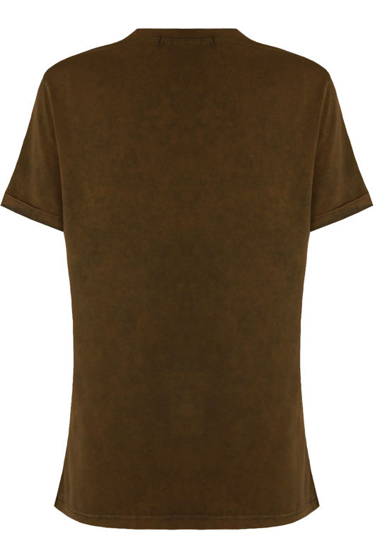 Khaki Super Soft Cotton Slogan T-Shirt
