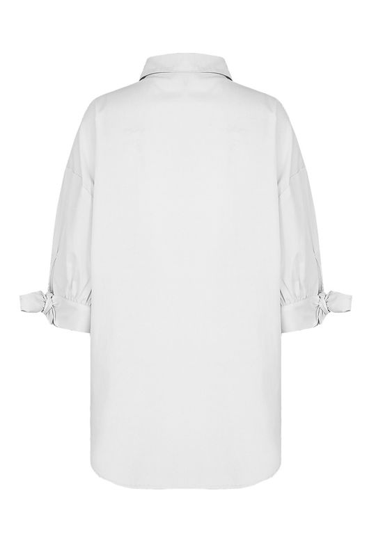 Tie Up Sleeve Collared Tops