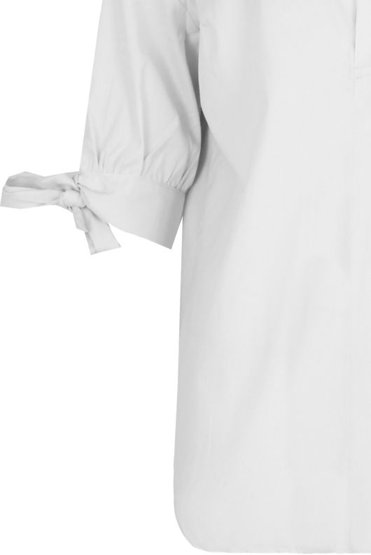 Tie Up Sleeve Collared Tops