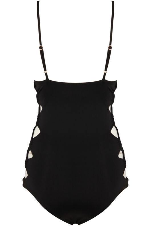 Black Lattice Exposed Sides Bodysuit