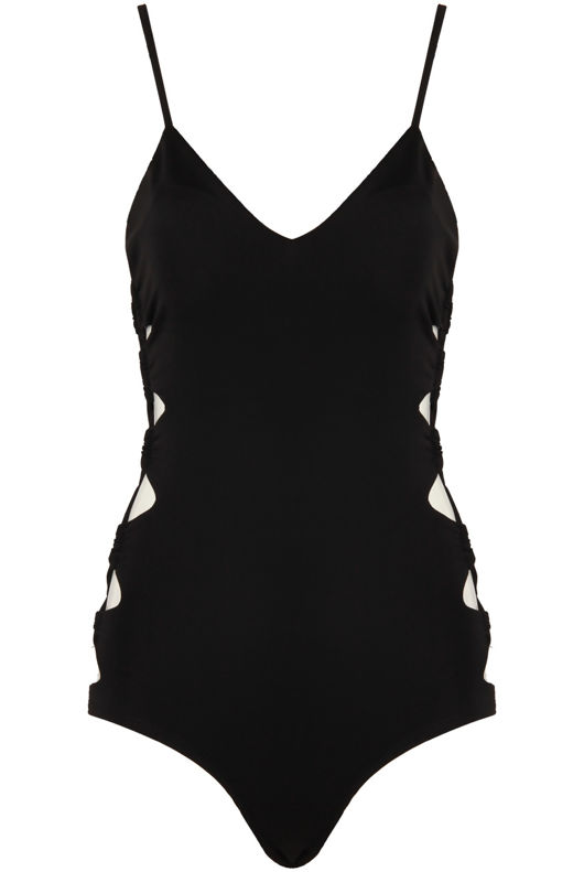 Black Lattice Exposed Sides Bodysuit
