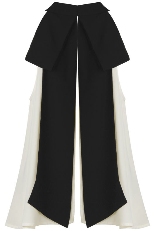 White Chiffon Split Back Knot Tie Top