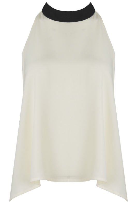 White Chiffon Split Back Knot Tie Top