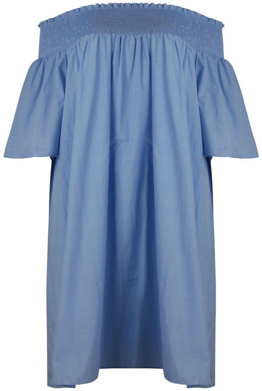 Sky Elasticated Off The Shoulder Mini Dress