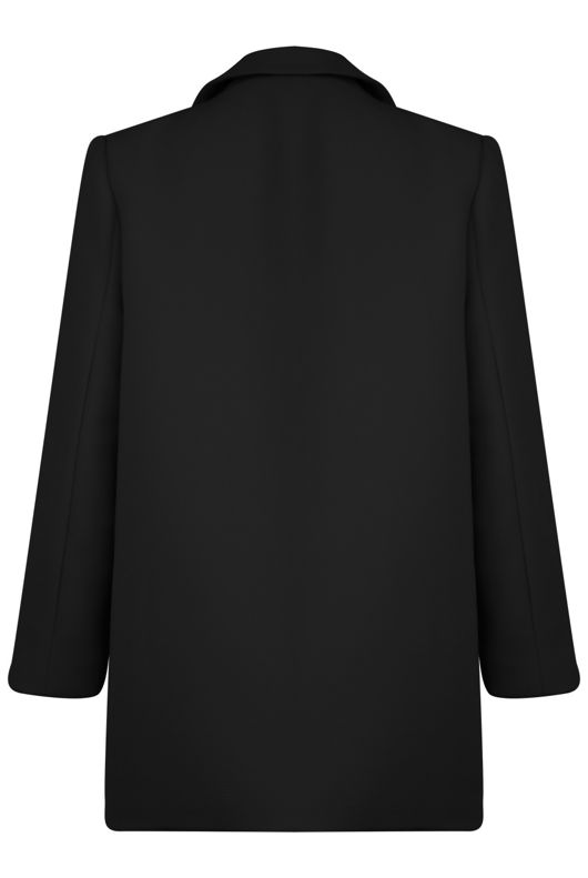 Black Textured Pullover Coat