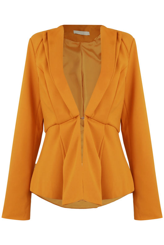 Mustard Peplum Hook Up Blazer