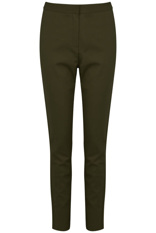Khaki Tailored Straight Pants