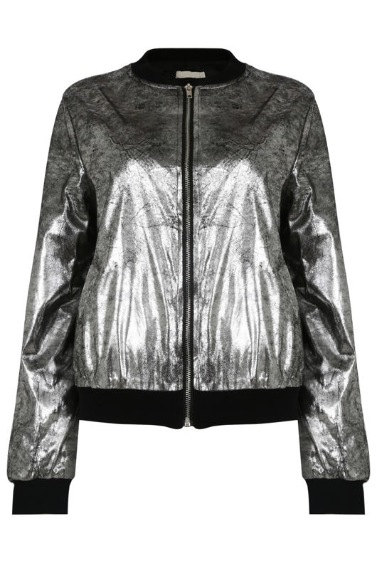 Silver Foil Bomber Jacket