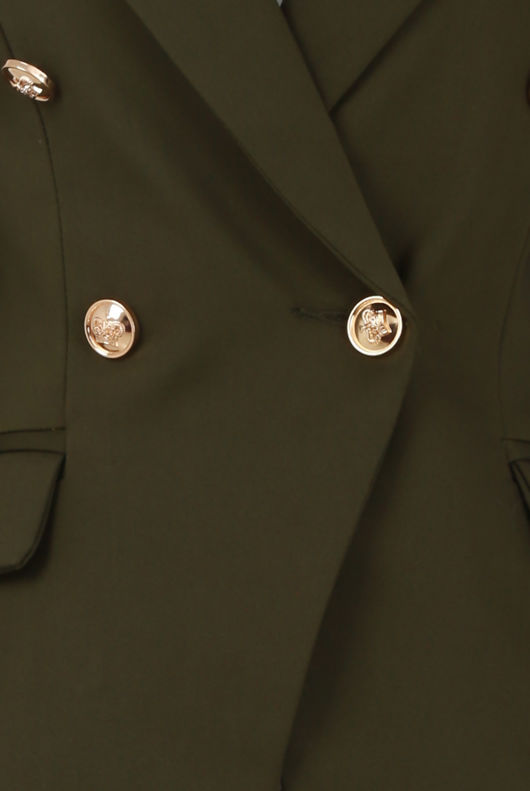 khaki Double-Breasted Blazers
