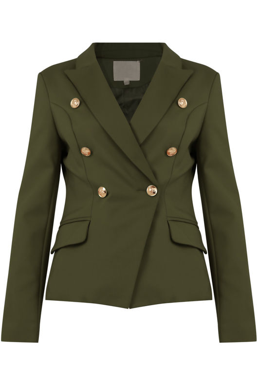 khaki Double-Breasted Blazers