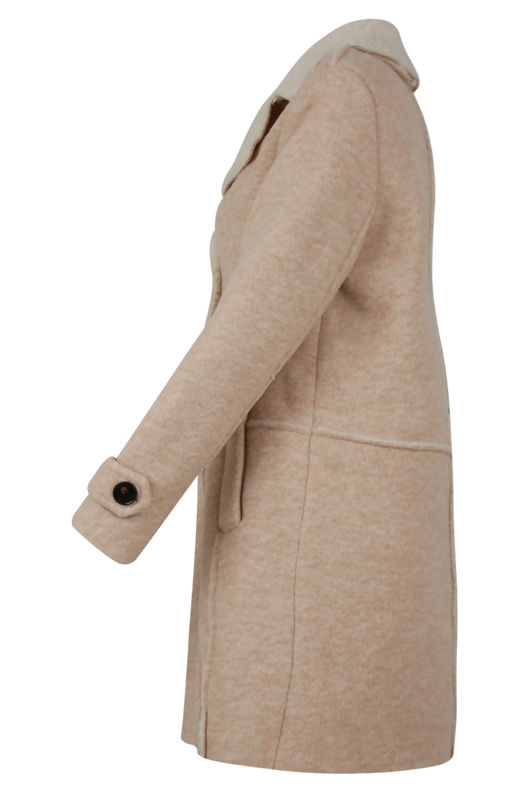  Beige Fleece Lined Overcoat