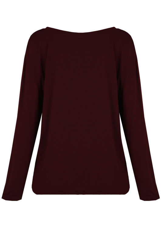 Wine Wide Neck Textured Tops