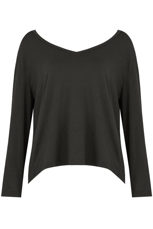 Dark Grey Wide Neck Textured Tops