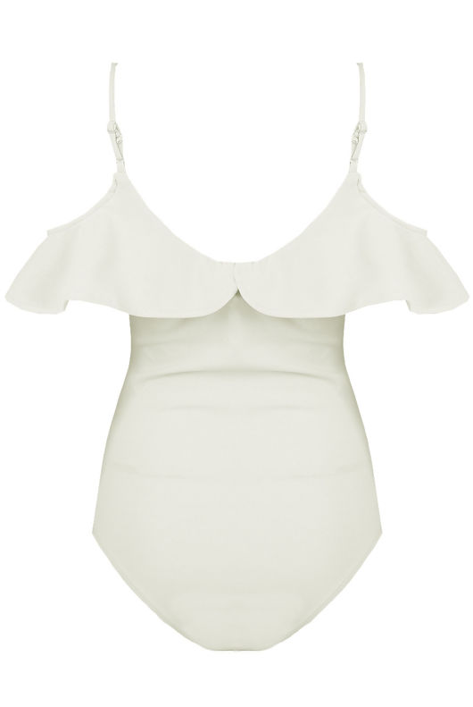 White Cross Over Frilled Bodysuit