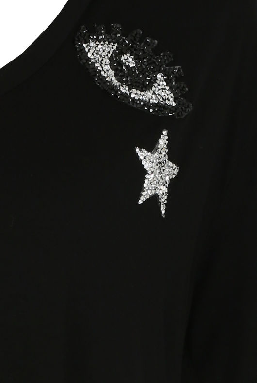 Black Contrast EYE Detailed Tees