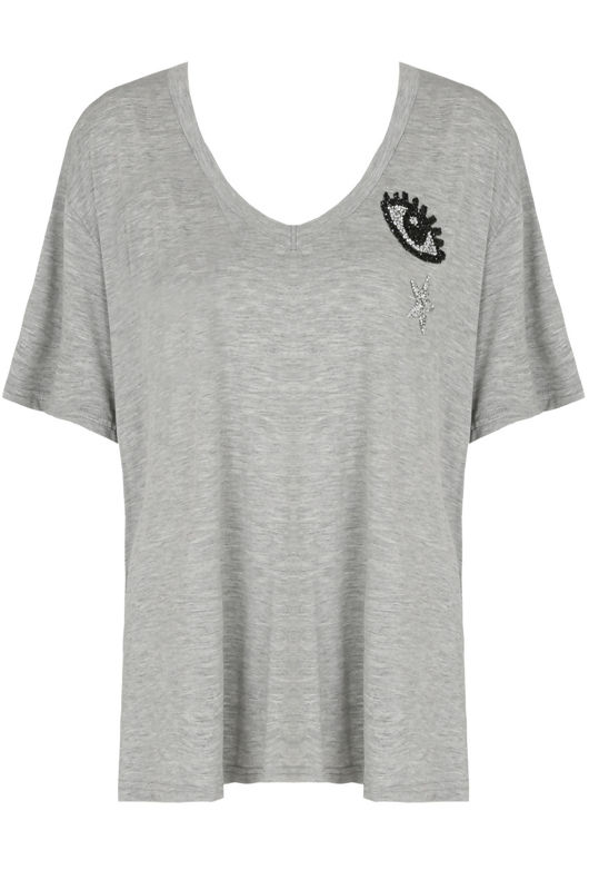 Grey Contrast EYE Detailed Tees