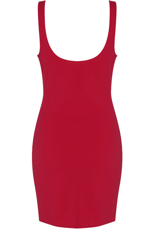 Fuchisa Scooped Bodycon Midi Dress