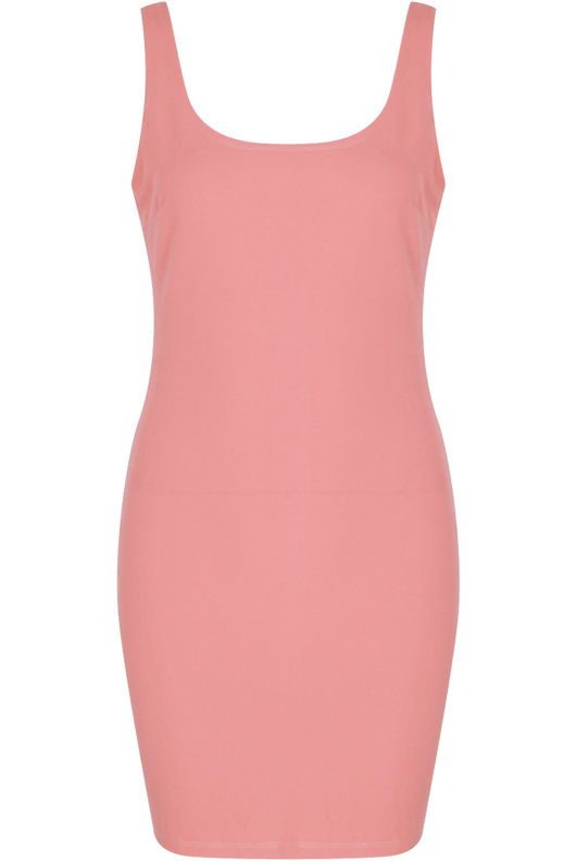 Rose Scooped Bodycon Midi Dress