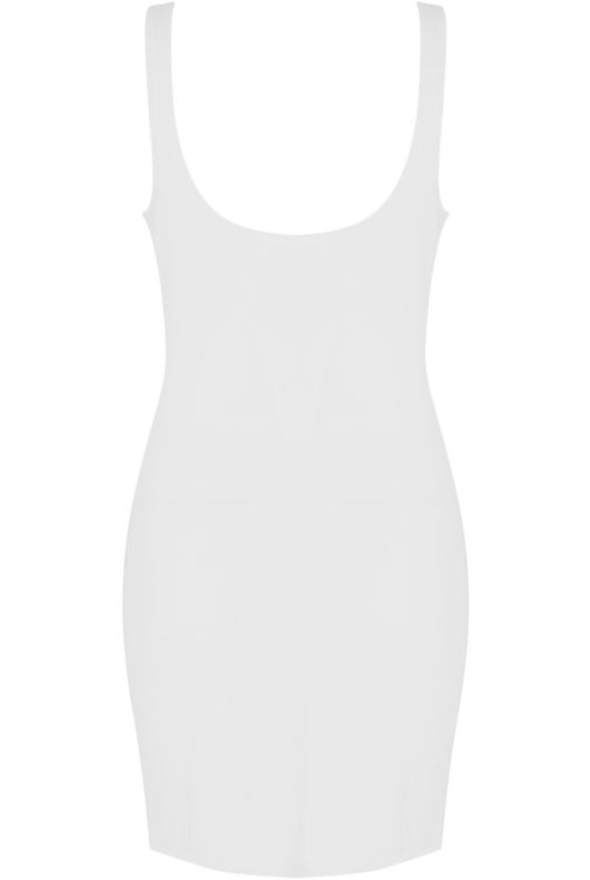 White Scooped Bodycon Midi Dress