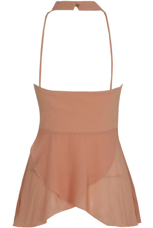 Pink Cross Over Front Cut Out Tops