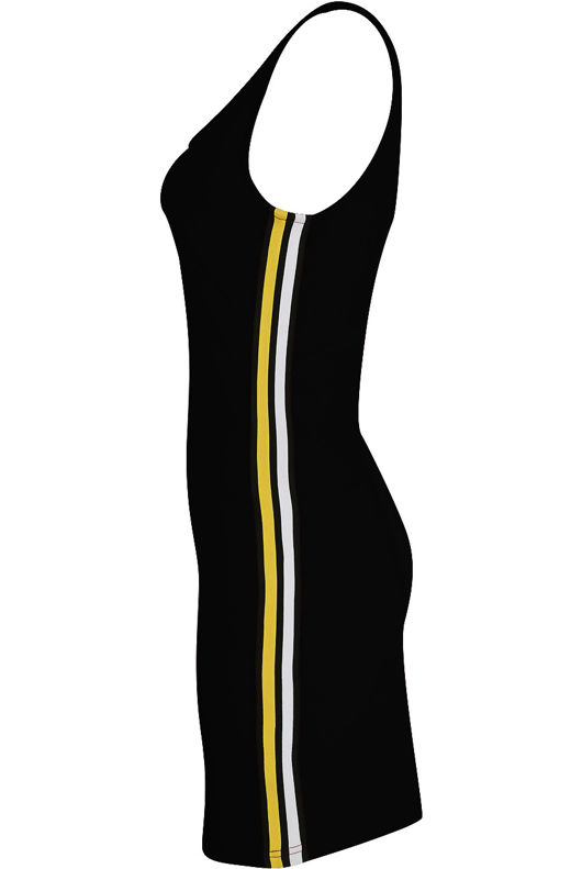 Black Scooped Ribbon Trim Midi