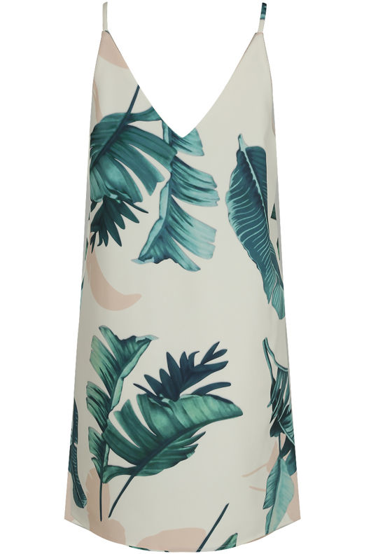 White Tropical Cami Shift Dress