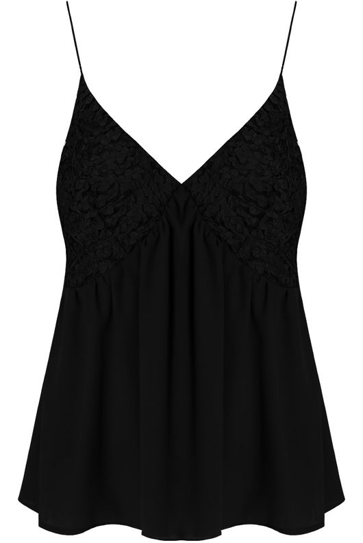 Black Petal Crochet Sleeveless Tops