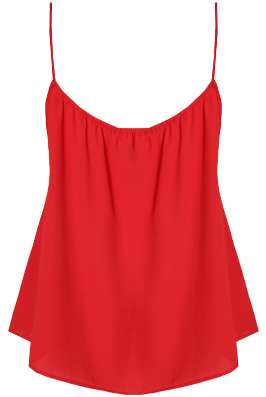 Red Petal Crochet Sleeveless Tops