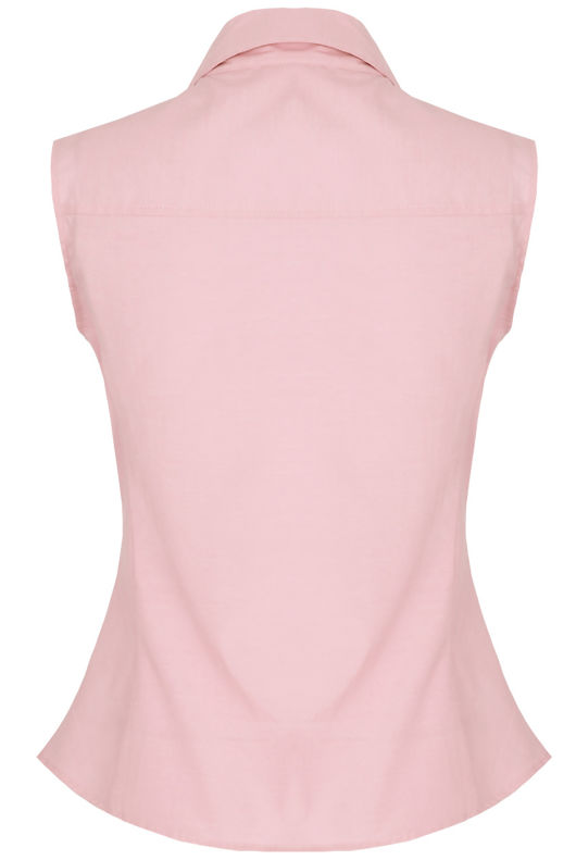Pink Front Ruffle Button Up Collared Blouse