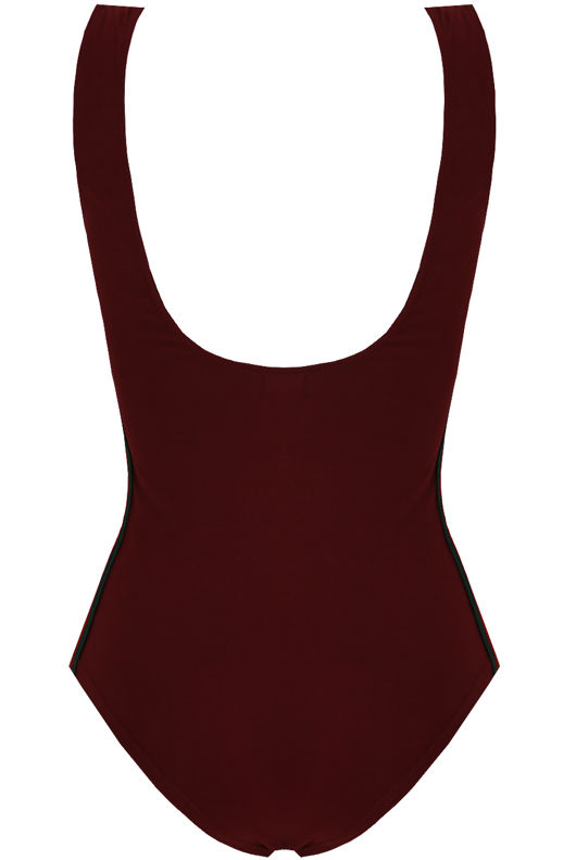 Nude Ribbed Plunge Neck Bodysuit-Copy