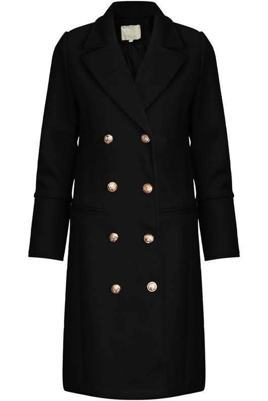 Golden Button Double Breast Long line Coat