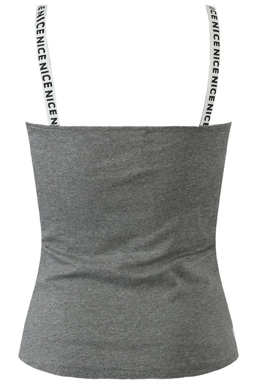 Grey Printed Straps Cami