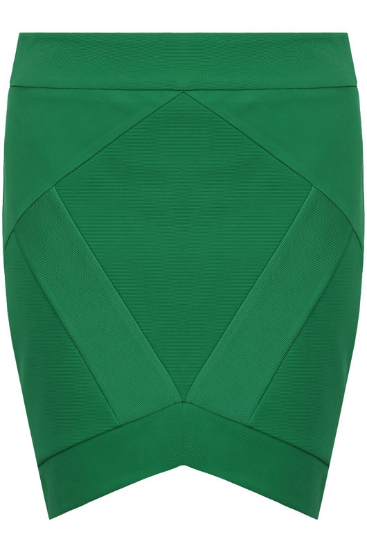 Green V Cut Bandage Skirt