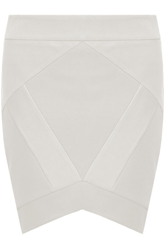 White V Cut Bandage Skirt