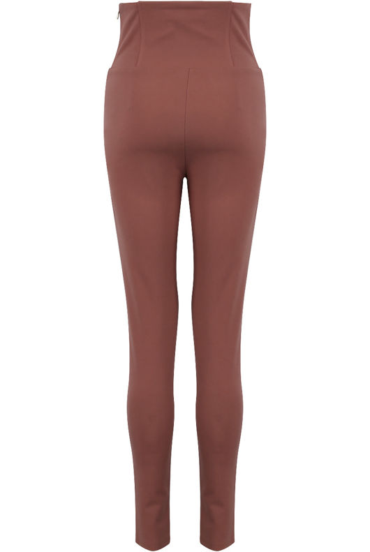 Taupe High Waist Tailored Trousers