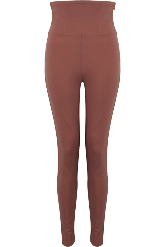 Taupe High Waist Tailored Trousers