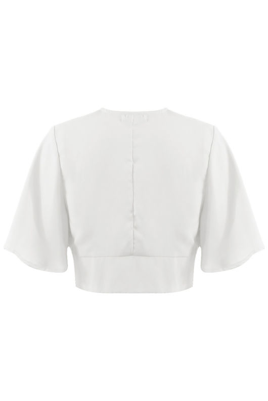 White Tie Front Crop Top