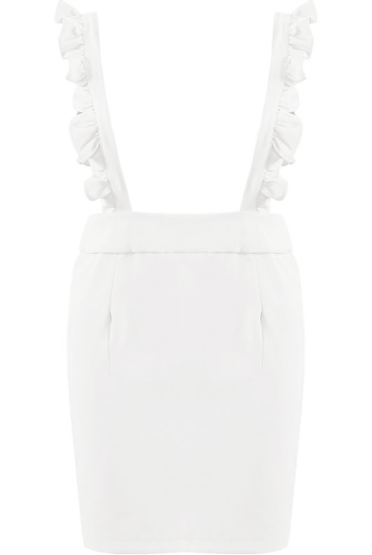 White Ruffle Pinafore Skirt Dress 