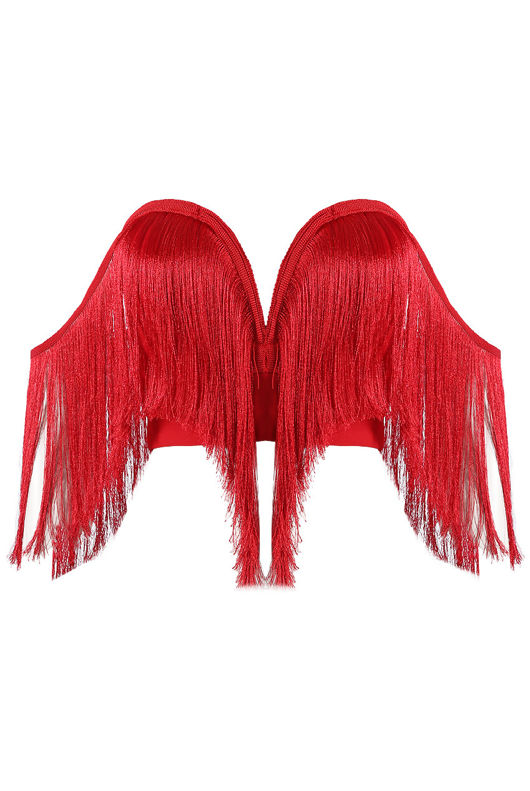 Red Fringe Bandeau Tube Top