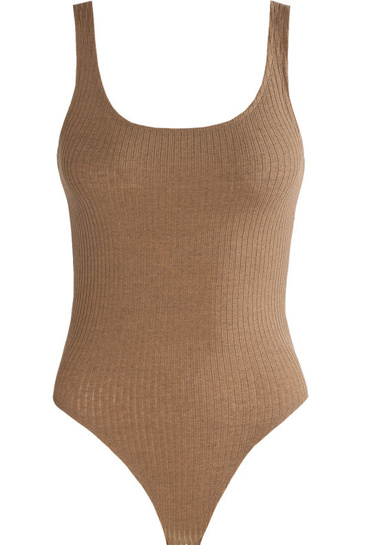 Taupe Lurex Tank Bodysuit