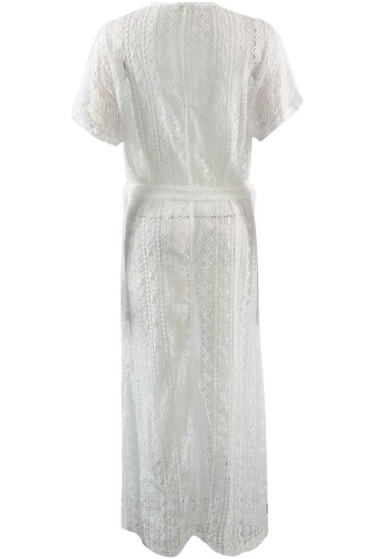 White Lace Mesh Overlay Dress