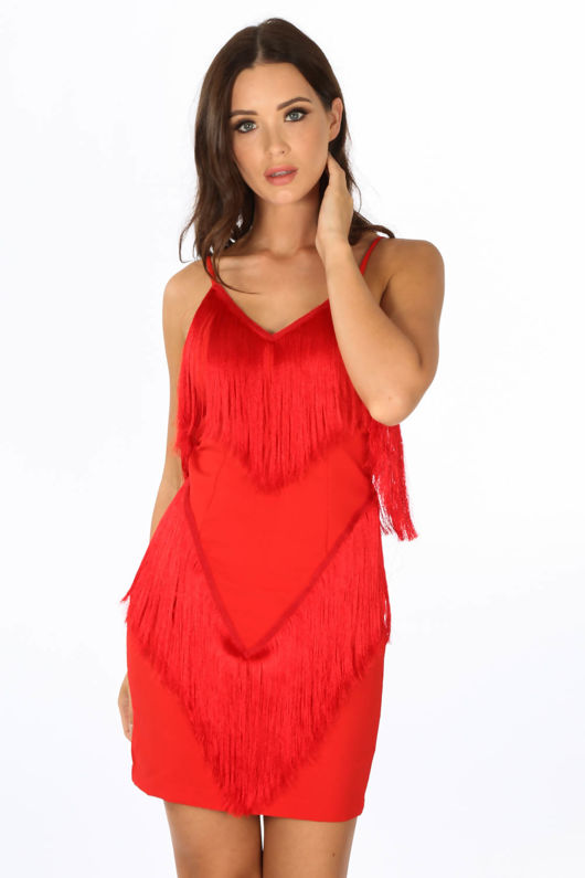red tassel dress