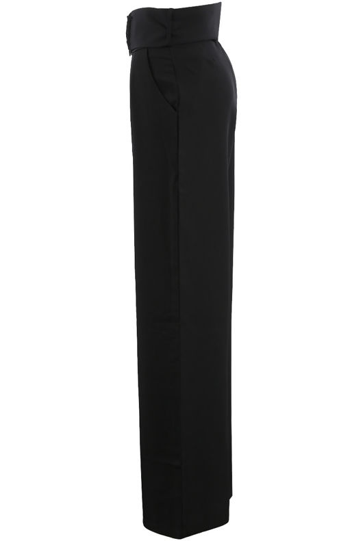 O Ring Belted Tailored Black Trousers 