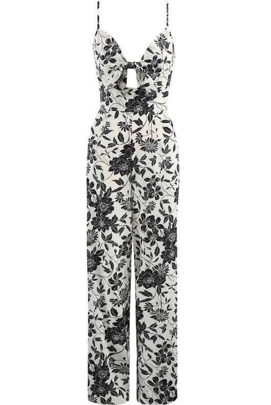 White Floral Tie Up Cami Jumpsuit