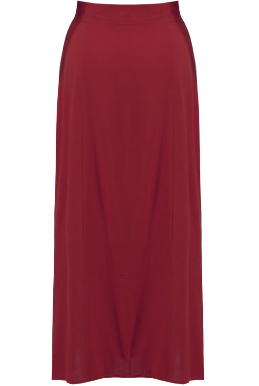 Burgundy Button Up Maxi Skirt