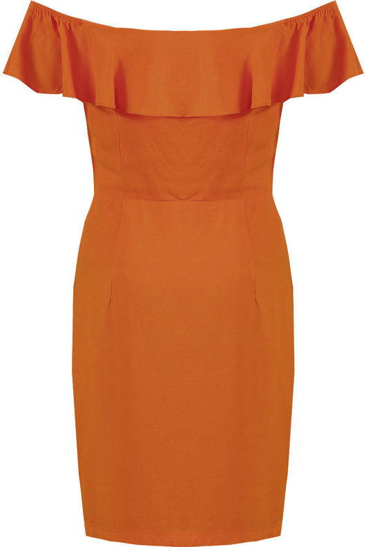 Orange Frill Bardot Day Dress