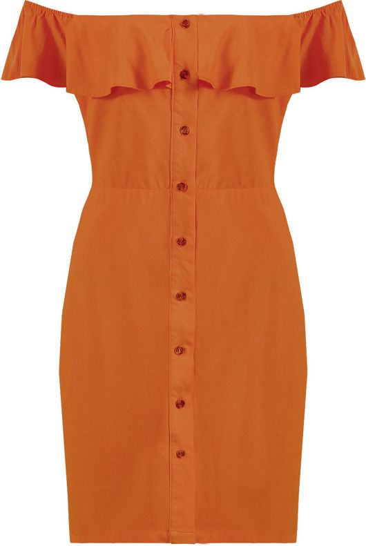 Orange Frill Bardot Day Dress