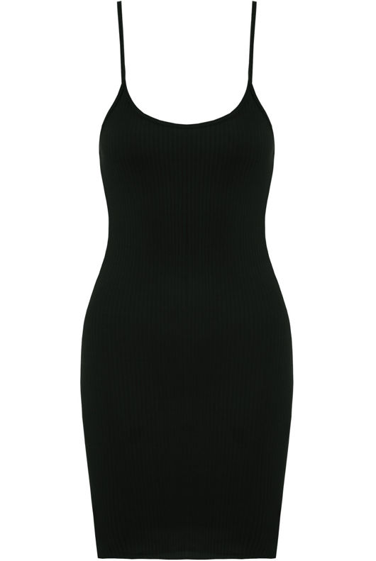 Dark Green Ribbed Jersey Cami Dress