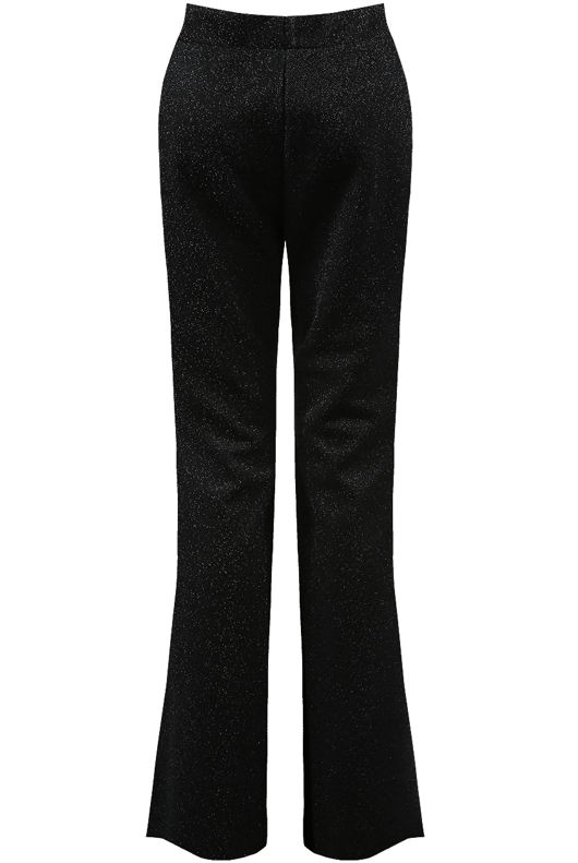 Black Lurex Glitter Flare Trousers