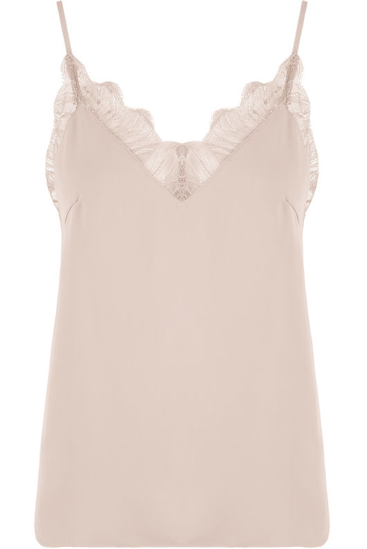Beige Scallop Net Trim Cami
